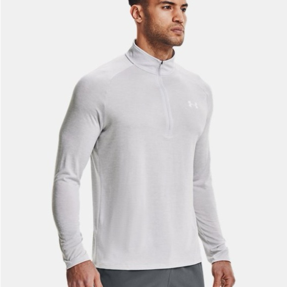 Under Armour Men's UA Tech Long Sleeve‎ 1/2 Zip In Halo Gray Size XL